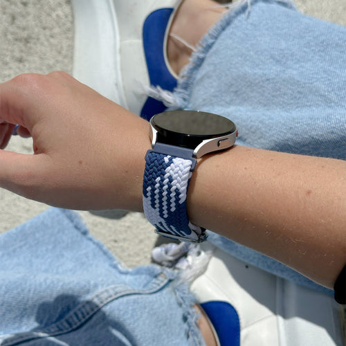 Withings ScanWatch Nova Verstellbares Geflochtenes Armband (Blau/Weiß)