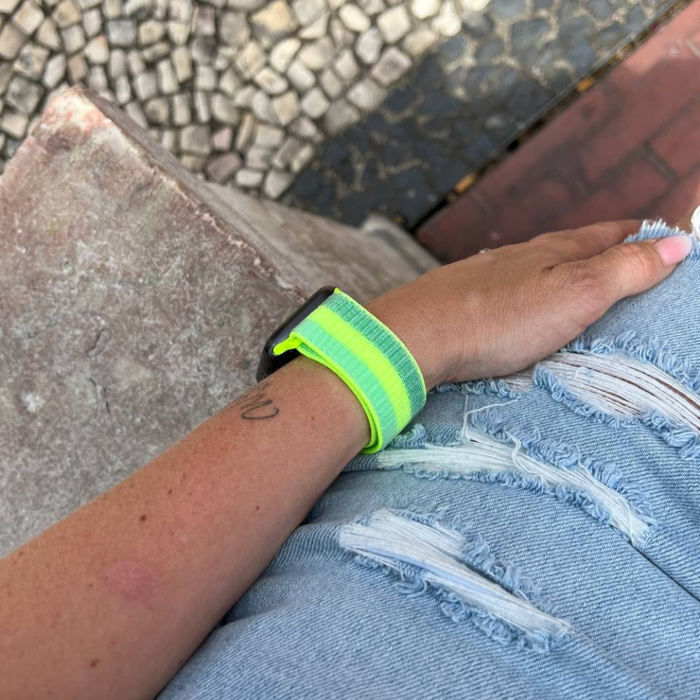 Apple Watch Ultra Nylonarmband (Grün/Gelb)