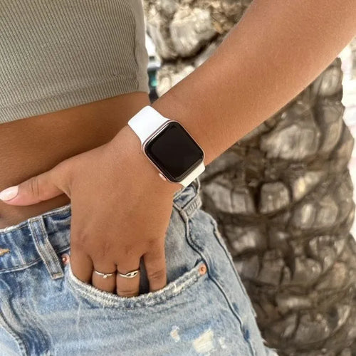 Silicone Strap, white, lifestyle photo