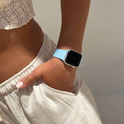 Silicone Strap, light blue, lifestyle photo
