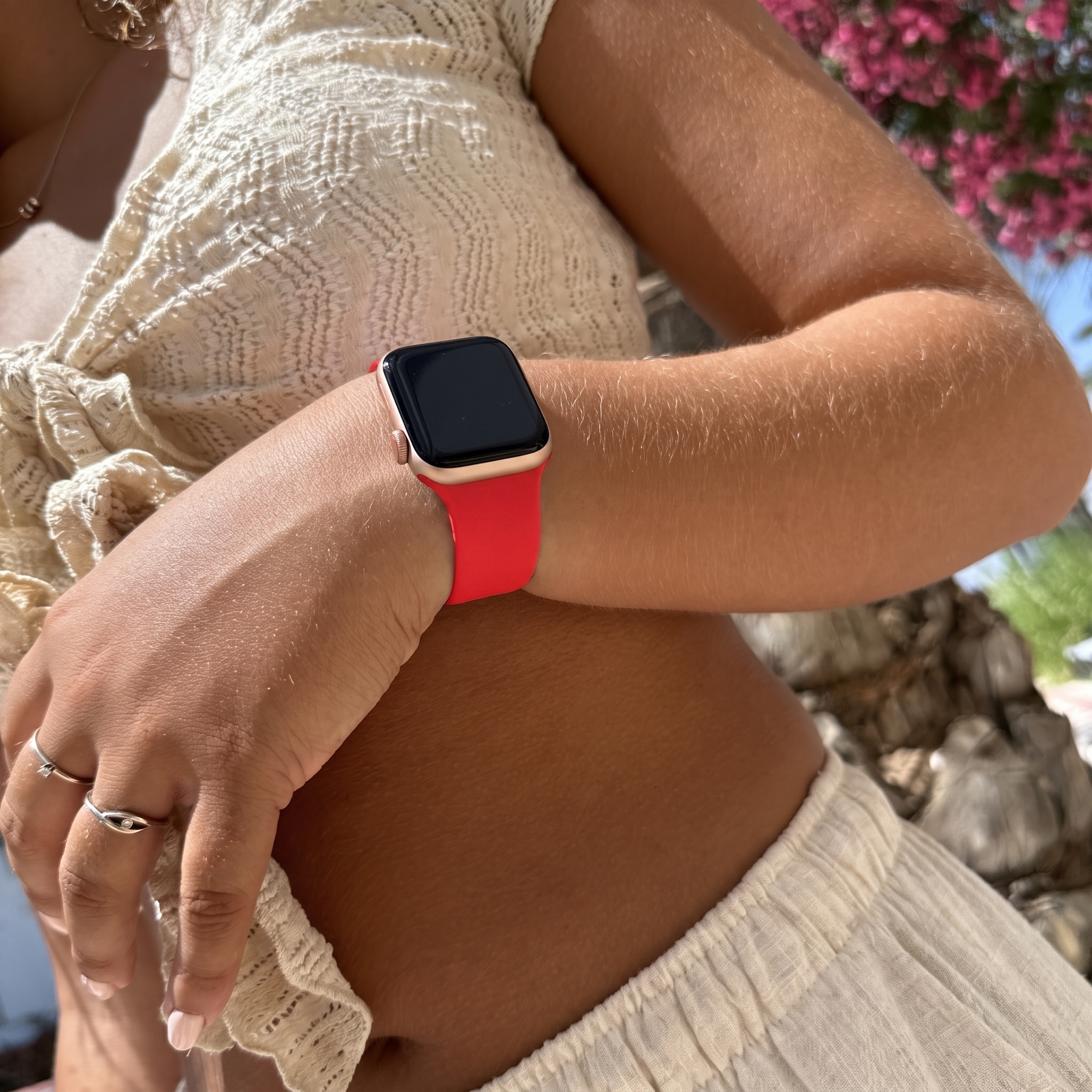 xoxo Wildhearts Apple Watch Silikonarmband (Rot)