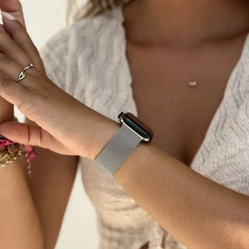 Milanese Strap, silver, lifestyle photo