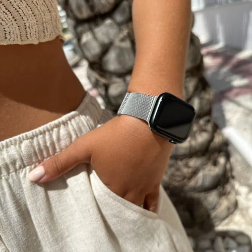 Milanese Strap, silver, lifestyle photo