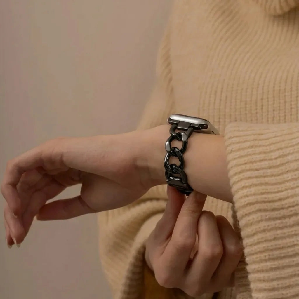 Apple Watch Stahlkettenband (Schwarz)
