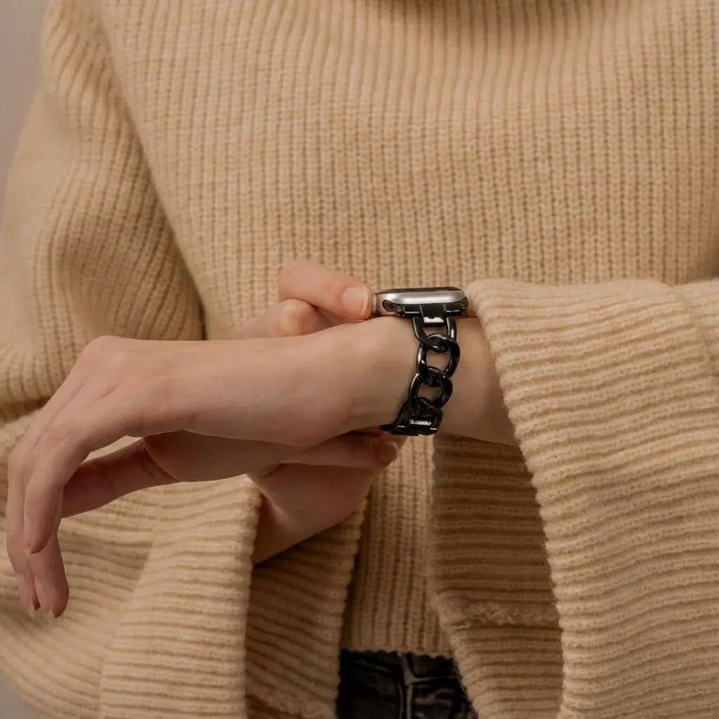 Apple Watch Stahlkettenband (Schwarz)