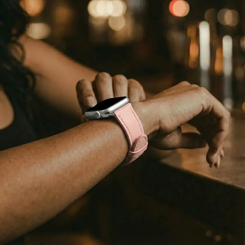Apple Watch Slimfit Leather Strap (Pink)
