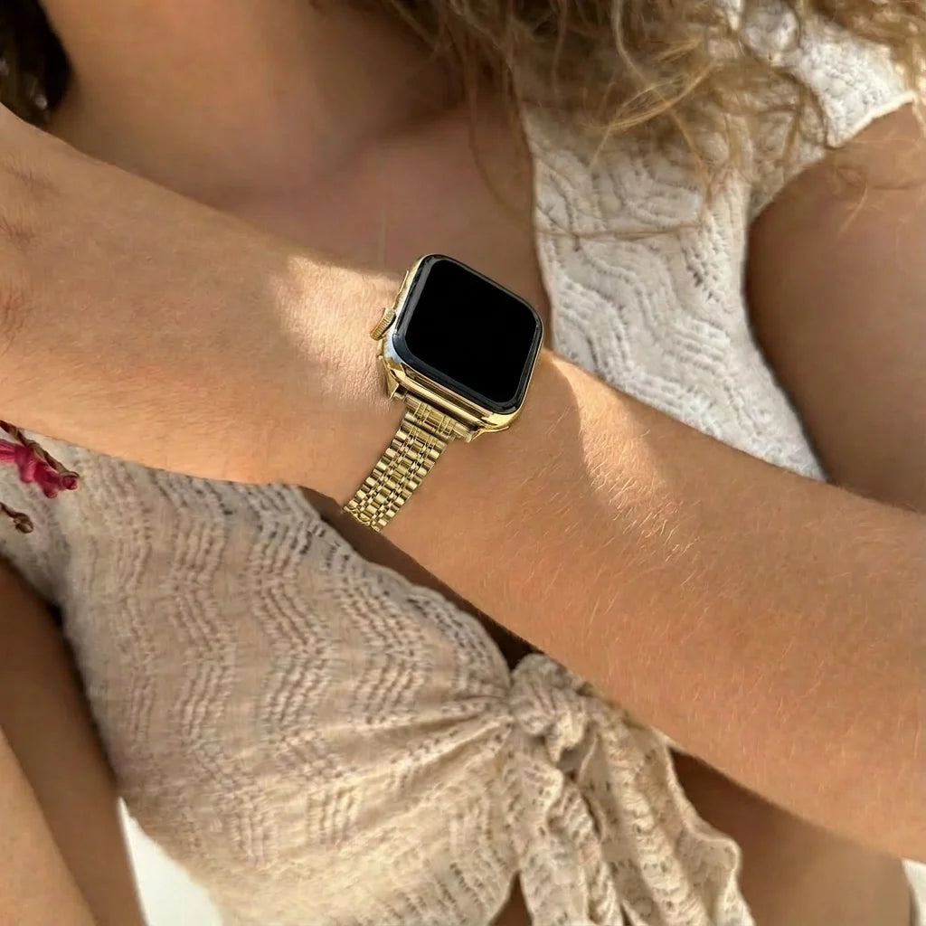 xoxo Wildhearts Apple Watch Stahlarmband 'Slim' (Gold)