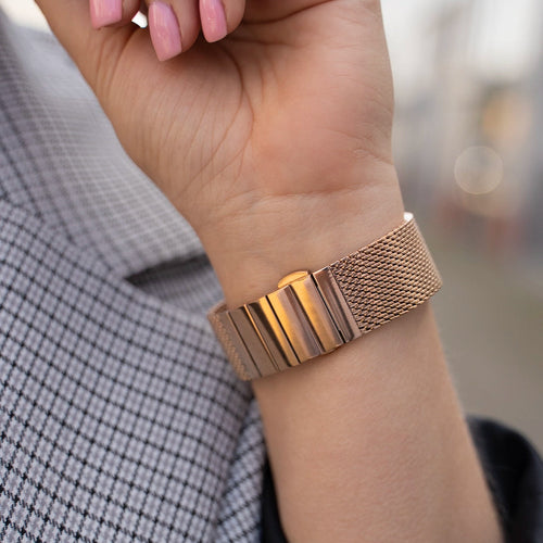 Milanese Steel Strap, rose gold, lifestyle photo