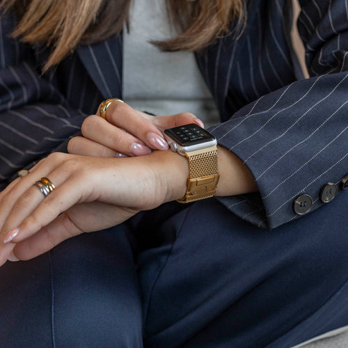 Bandz Apple Watch Ultra Milanese Loop Strap P-Buckle (Gold)