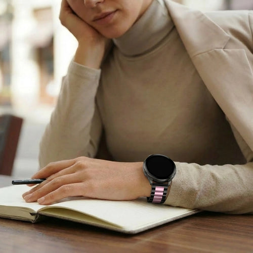 Bandz Garmin Vivoactive 4s Stahlarmband 'Classic' (Schwarz/Rosa)