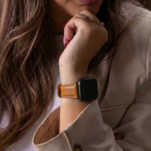 Apple Watch Leather Strap (Light Brown)