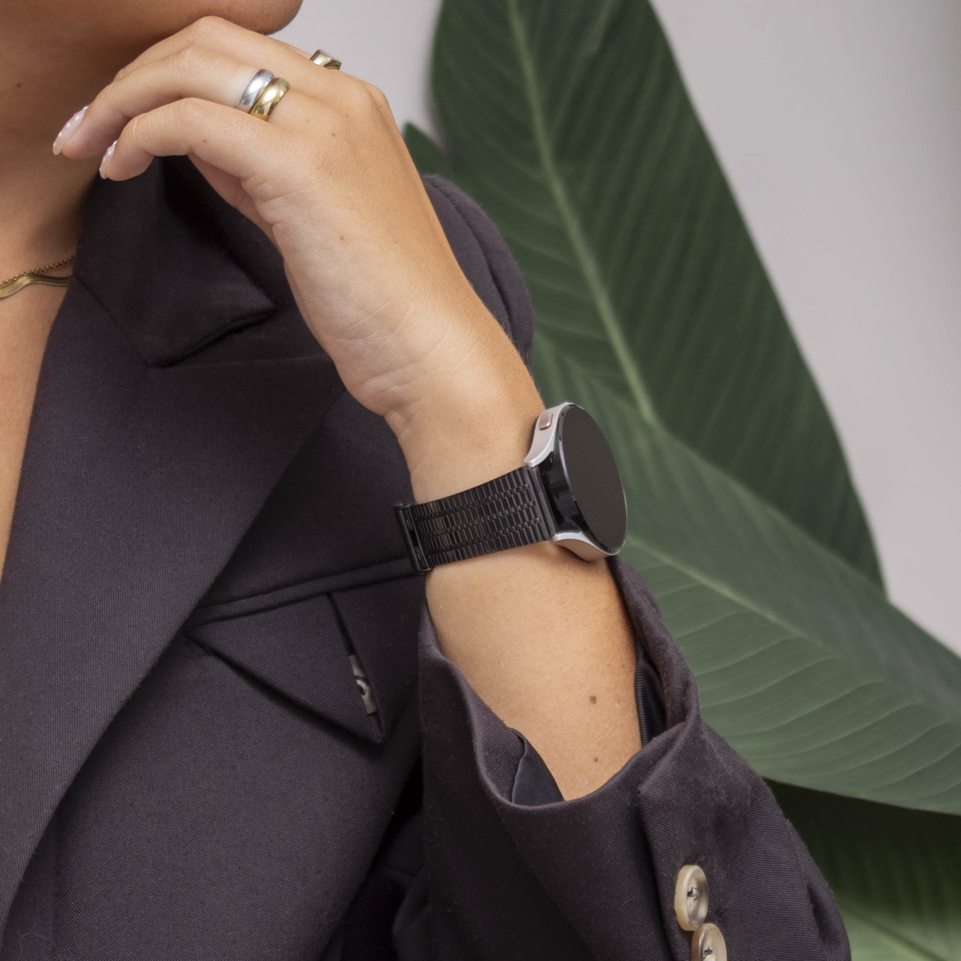Samsung Galaxy Watch 7 - 40mm Luxus Stahlarmband (Schwarz)