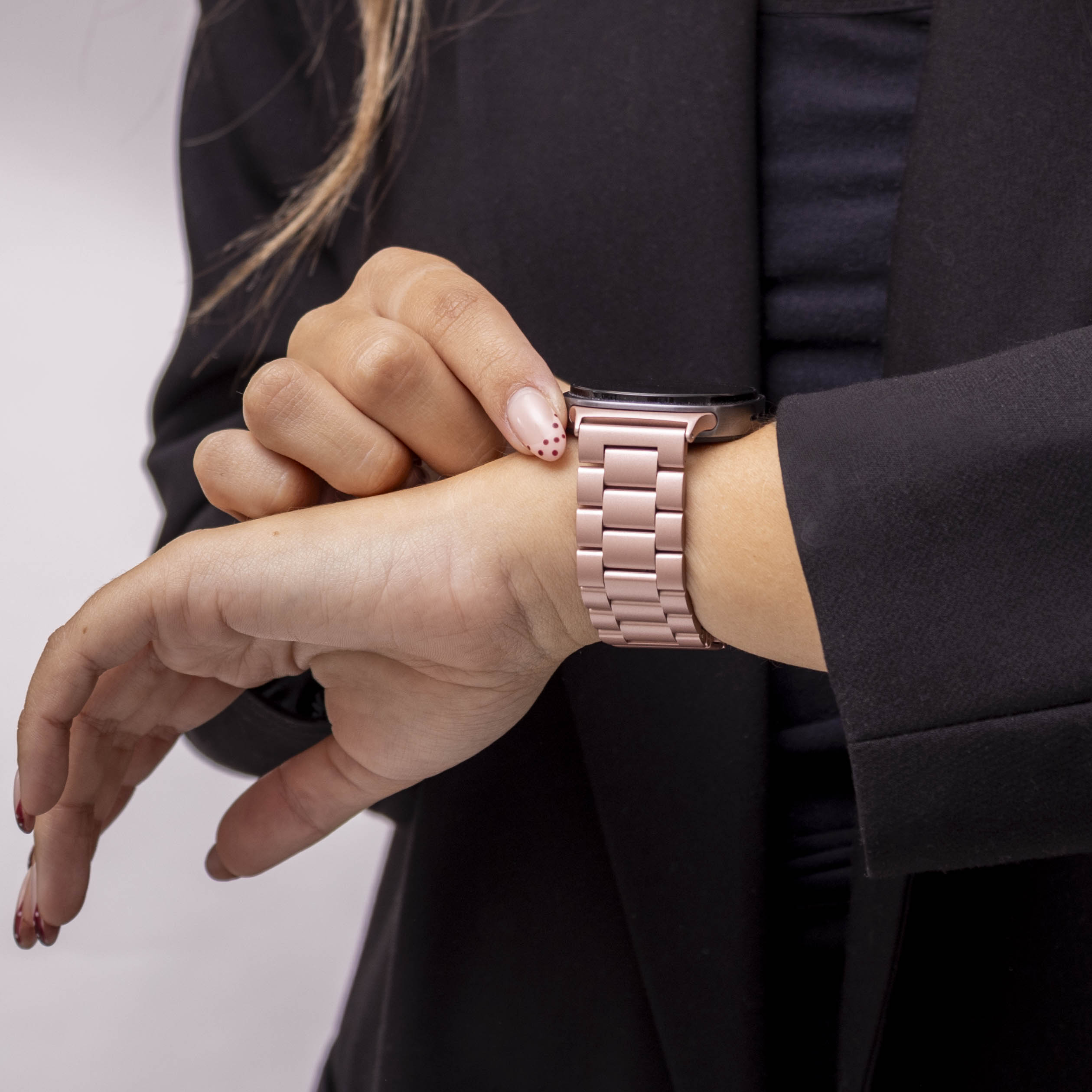 Bandz Samsung Galaxy Watch 8 - 44mm Stahlarmband 'Classic' (Rosa)