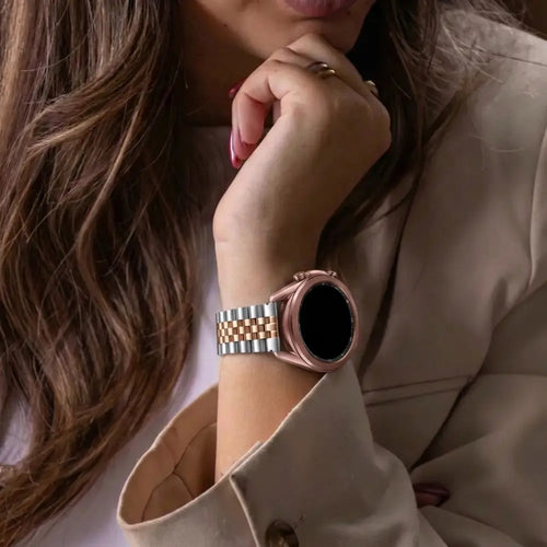 Steel Strap, silver/rose gold, lifestyle photo