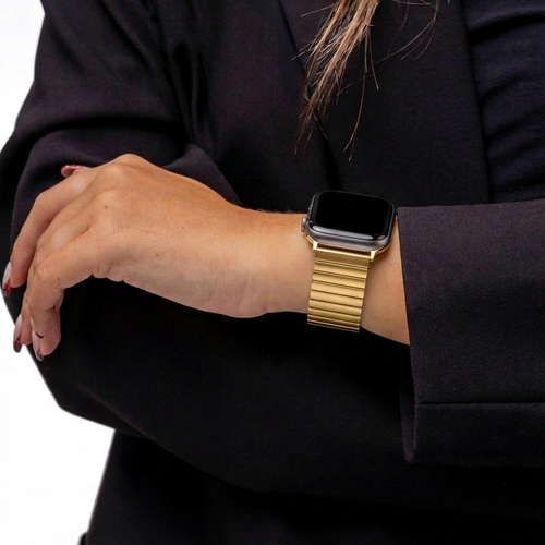 Apple Watch Ultra Stretcharmband Stahl (Gold)
