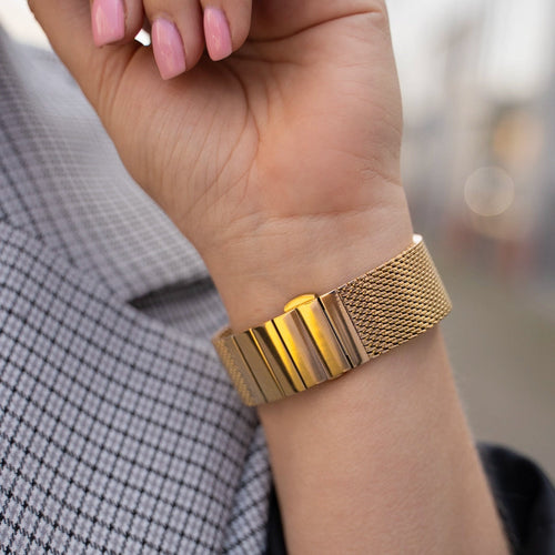 Milanese Steel Strap, gold, lifestyle photo