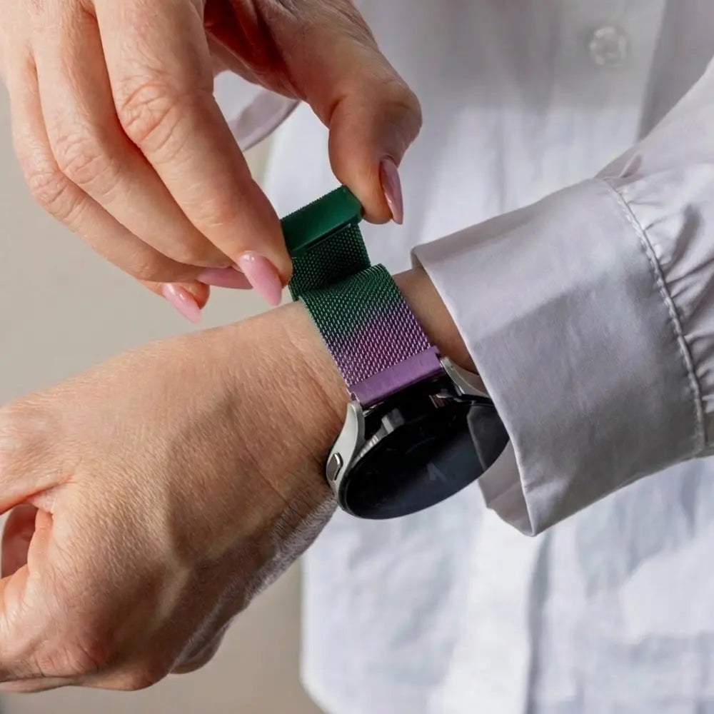 Samsung Galaxy Watch 42mm Milanese-Armband (Lila/Grün)