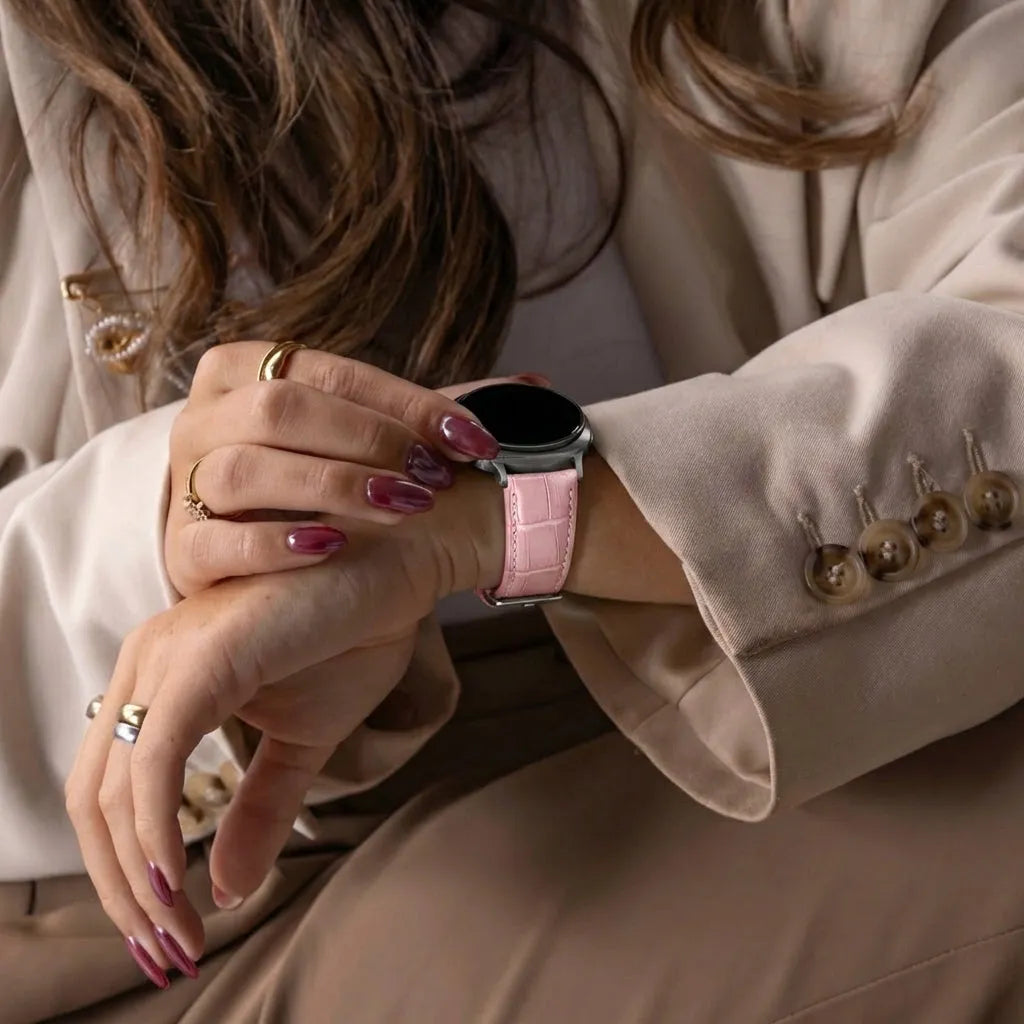 Coros Apex 42mm Gebürstetes Lederarmband Krokodil (Rosa)