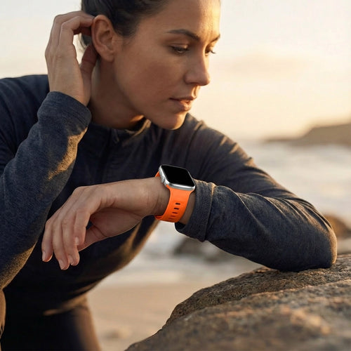 Bandz Apple Watch Silikonarmband 'Outdoor' (Orange)