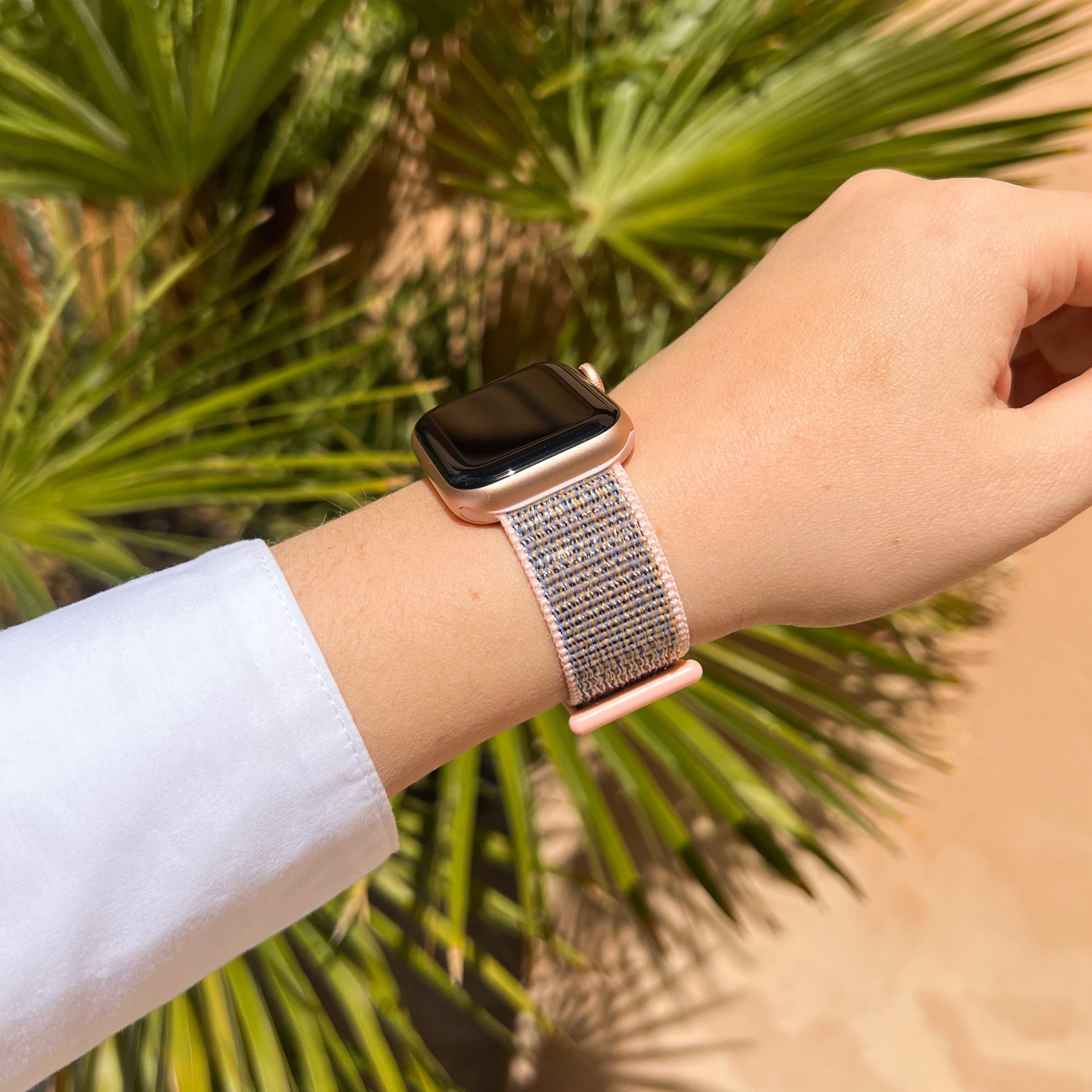 Apple Watch Ultra Nylonarmband (Rosa Sand)