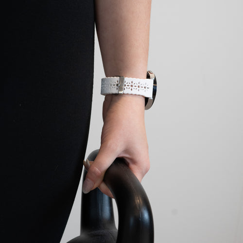 Bandz Amazfit Cheetah 2 Pro Gemustertes Silikonarmband (Weiß)