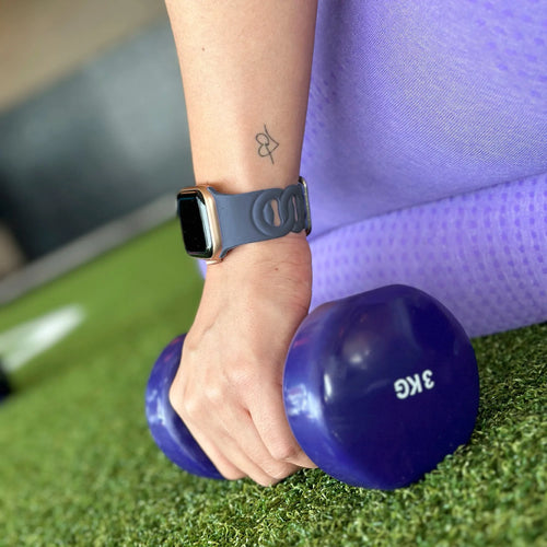 Apple Watch Silikon Kettenarmband (Grau-Blau)