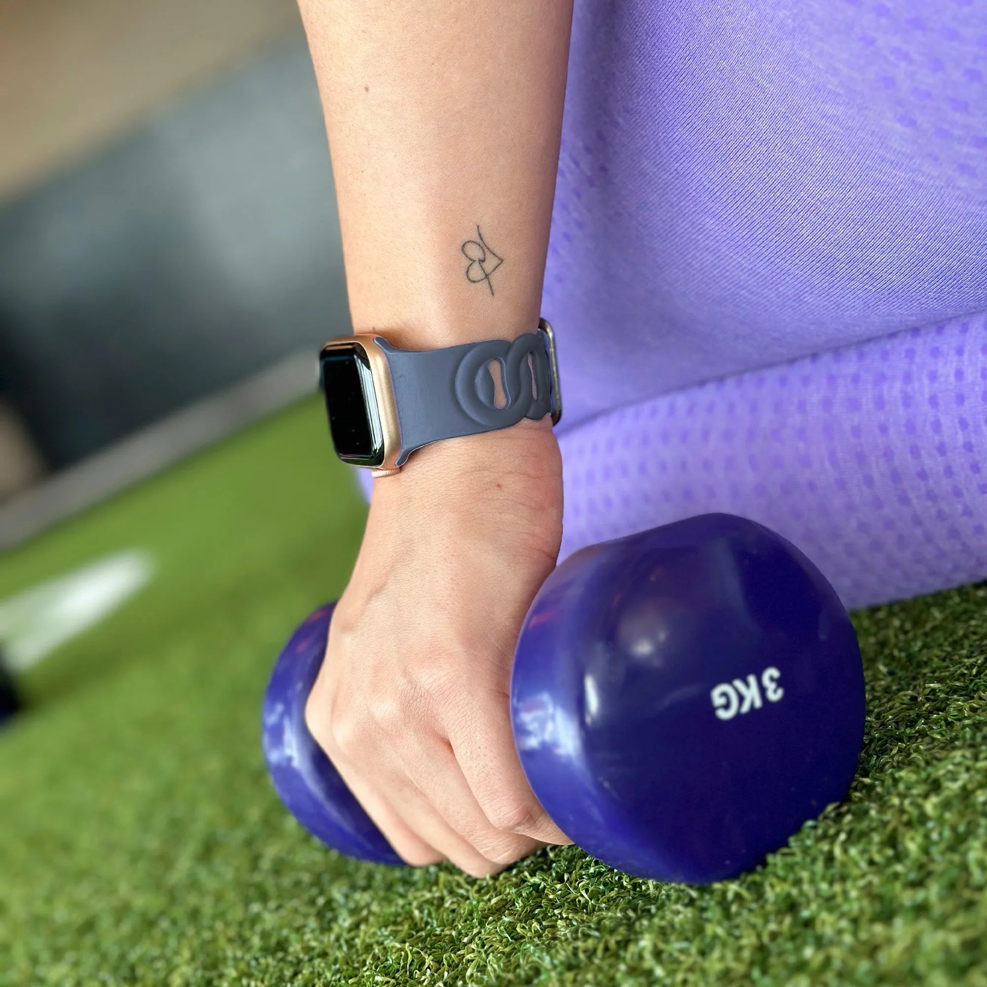 Apple Watch Silikon Kettenarmband (Grau-Blau)
