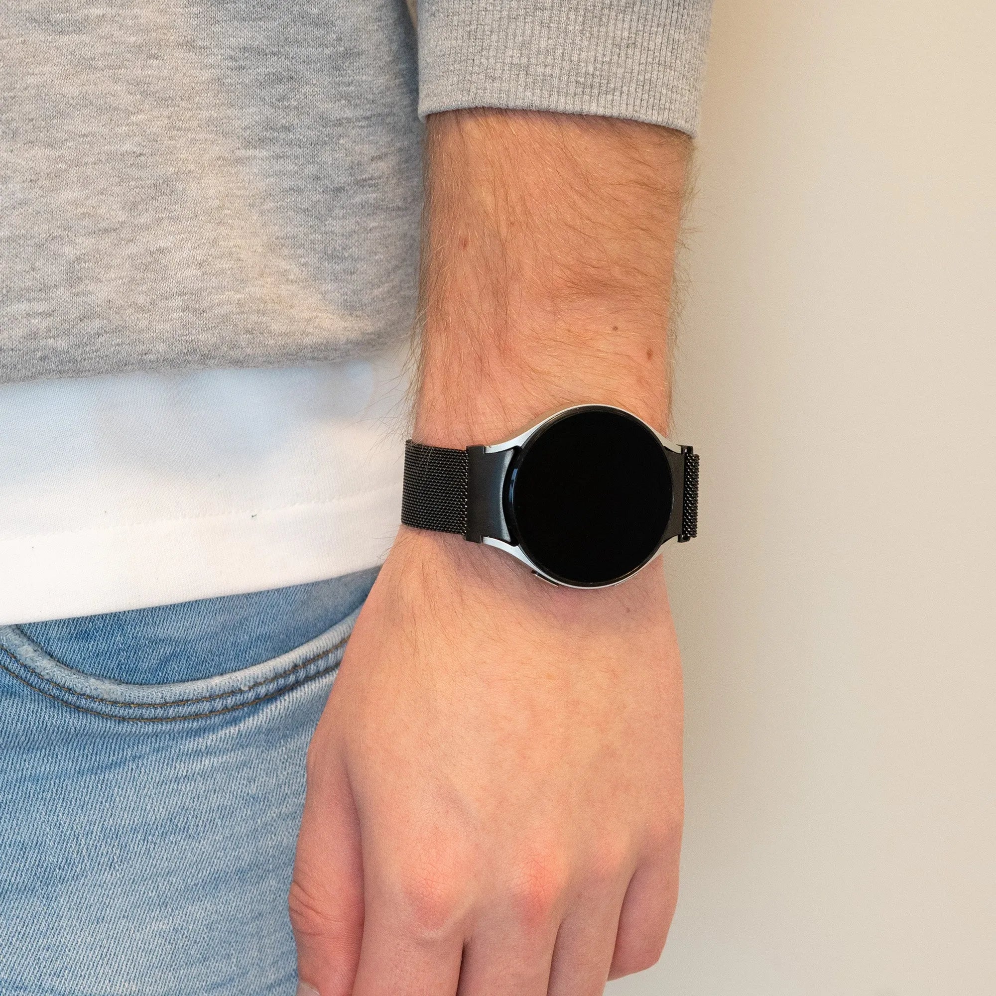 Milanese Loop Strap, black, lifestyle photo