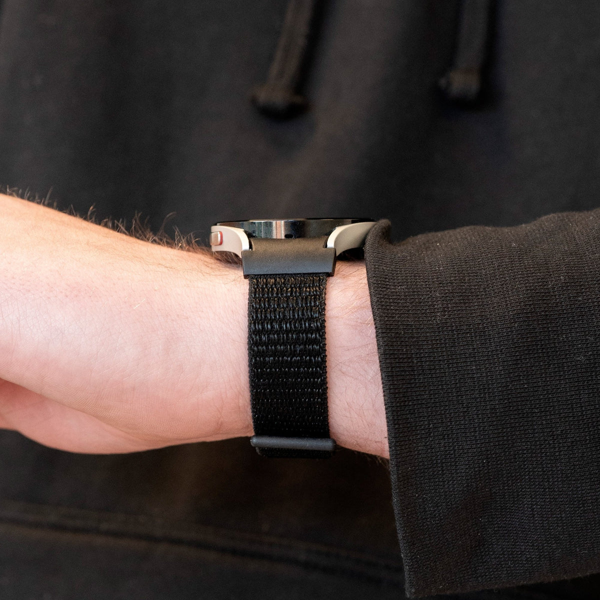 Nylon Strap 'One Push', black, lifestyle photo