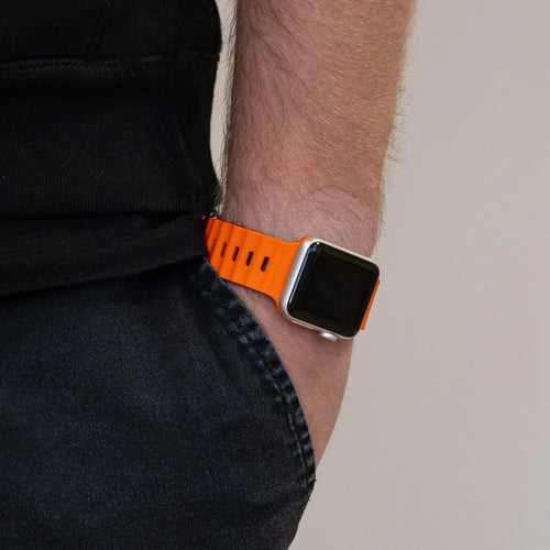Apple Watch Ocean-Armband mit Schnappverschluss (Orange/Schwarz)