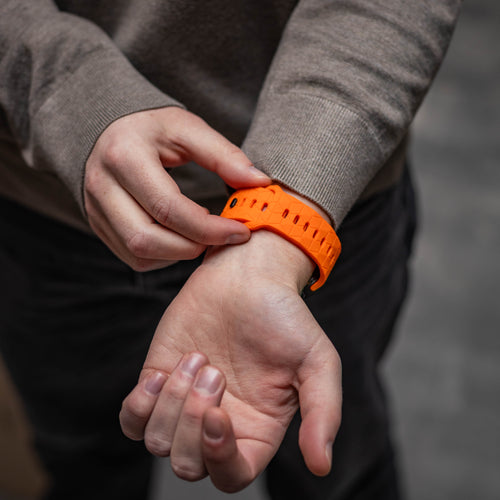 Bandz Samsung Galaxy Watch Ultra Silicone Strap 'Hexagons' (Orange)