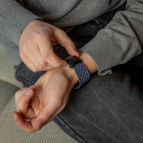Silicone Strap 'Air' P-Buckle, grey-blue, lifestyle photo