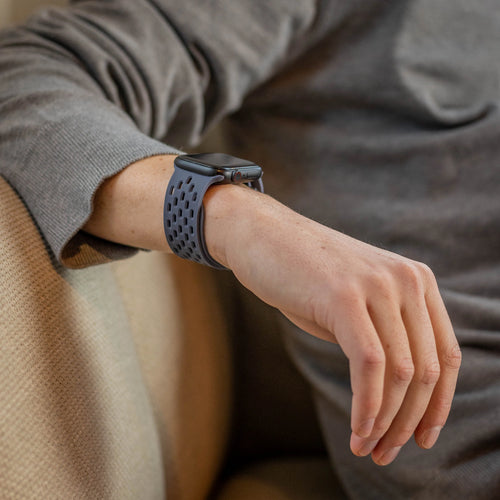 Silicone Strap 'Air' P-Buckle, grey-blue, lifestyle photo