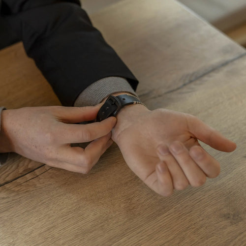 Oppo Watch X2 Stitched Lederarmband (Schwarz)