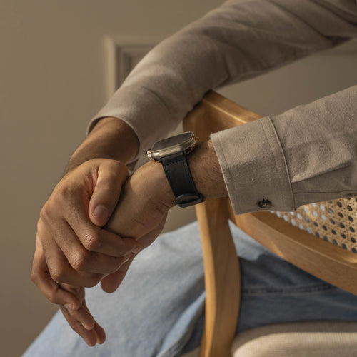 Leather Hybrid Strap, black, lifestyle photo