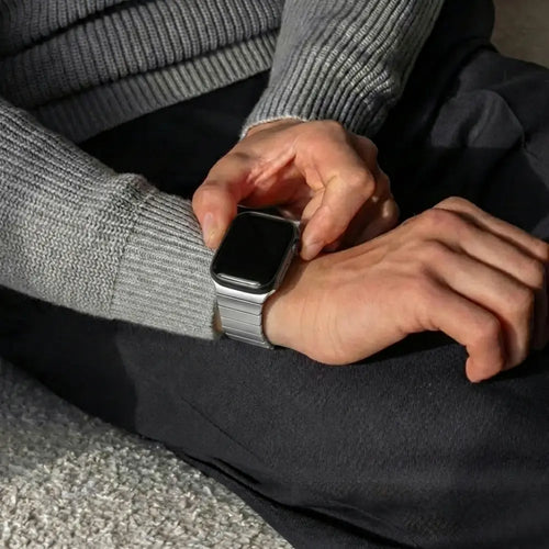 Metal Premium Titanium Strap, silver, lifestyle photo
