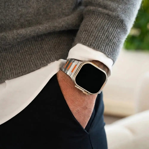 Apple Watch Ultra Stahl-Hybridarmband (Titan/Orange)