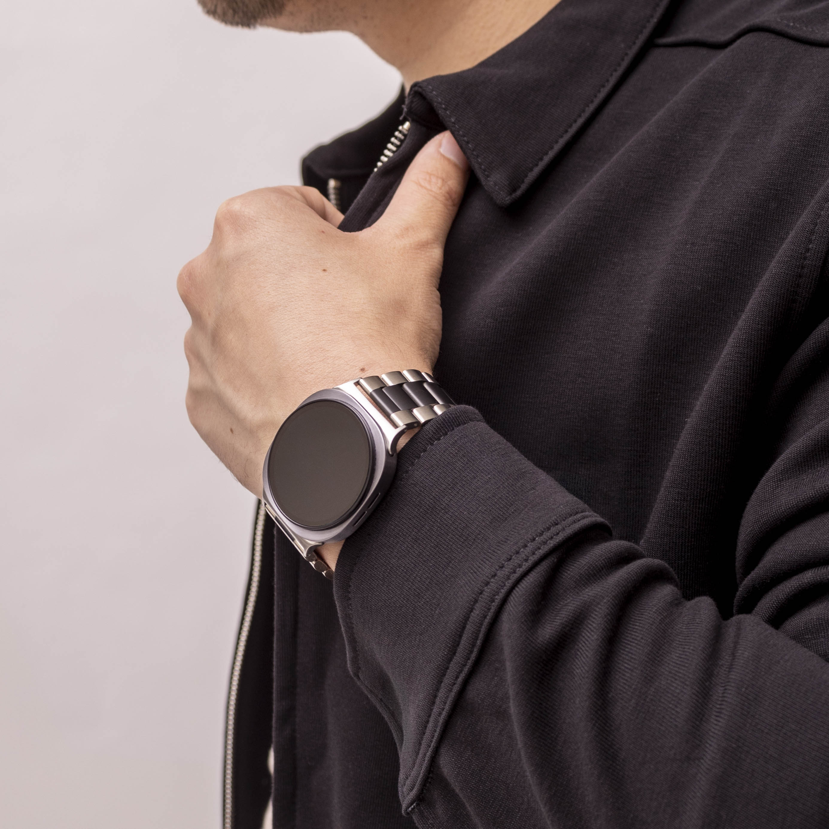 Bandz Samsung Galaxy Watch 8 Classic Stahlarmband 'Classic' (Silber/Schwarz)