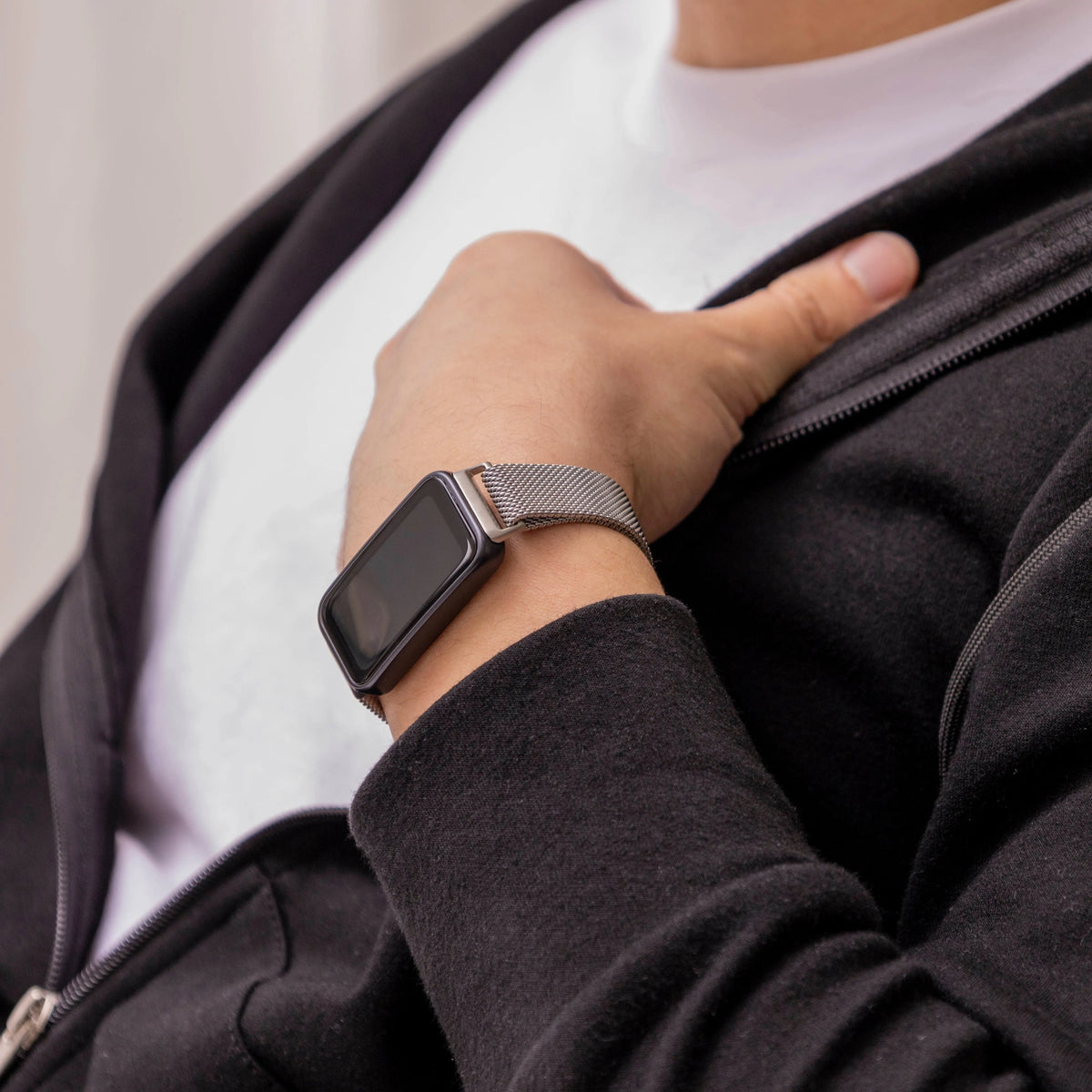 Milanese Strap, silver, lifestyle photo