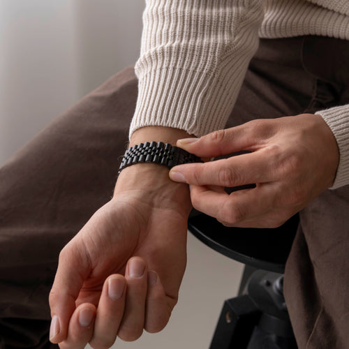 Jubilee Steel Strap, black, lifestyle photo