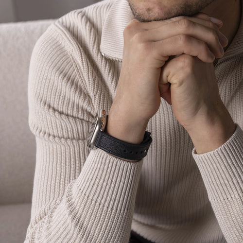 Leather Hybrid Strap, black, lifestyle photo
