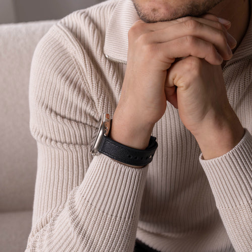 Leather Hybrid Strap, black, lifestyle photo