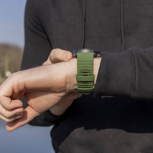 Bandz Garmin Tactix 8 - 51mm Silicone Strap with Buckle (Dark Green)