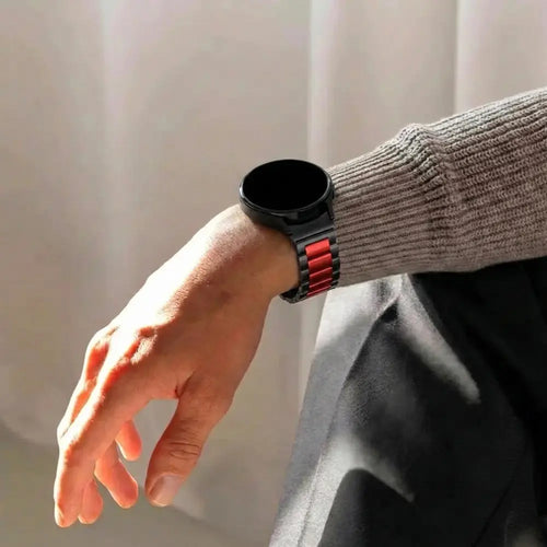 Garmin Forerunner 165 Steel Strap (Black/Red)