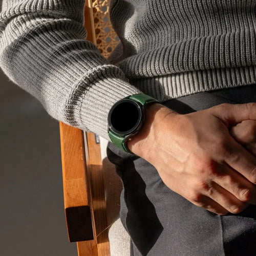 Samsung Galaxy Watch 7 - 40mm hybrid leren bandje (groen)