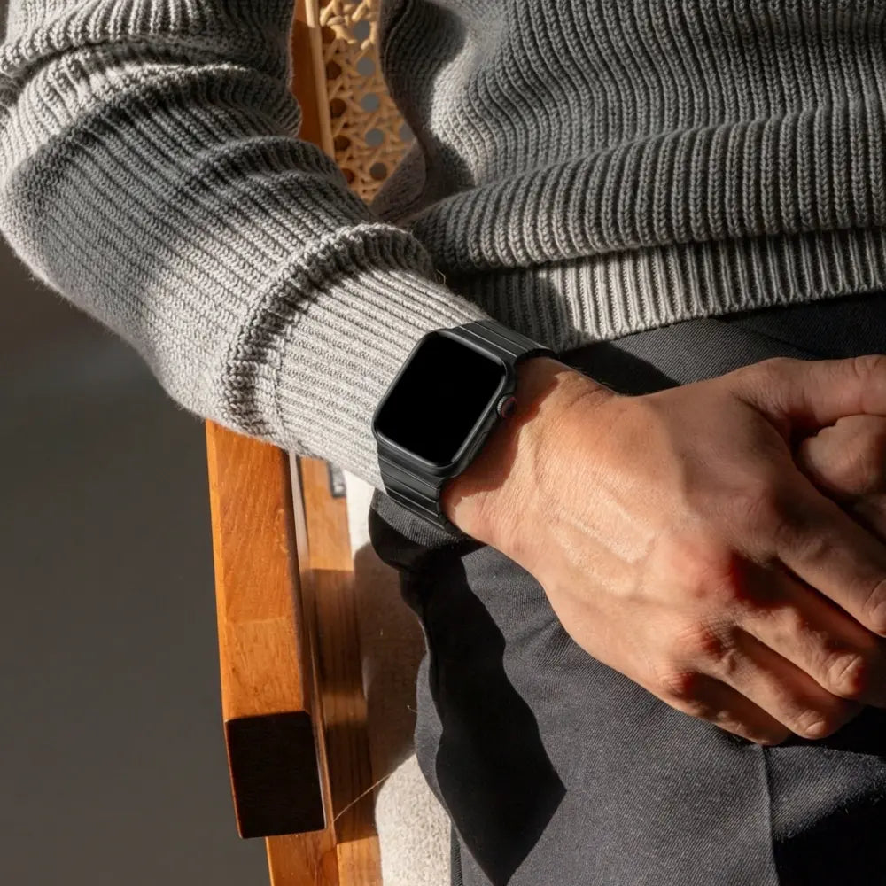 Apple Watch luxe titanium bandje (zwart)