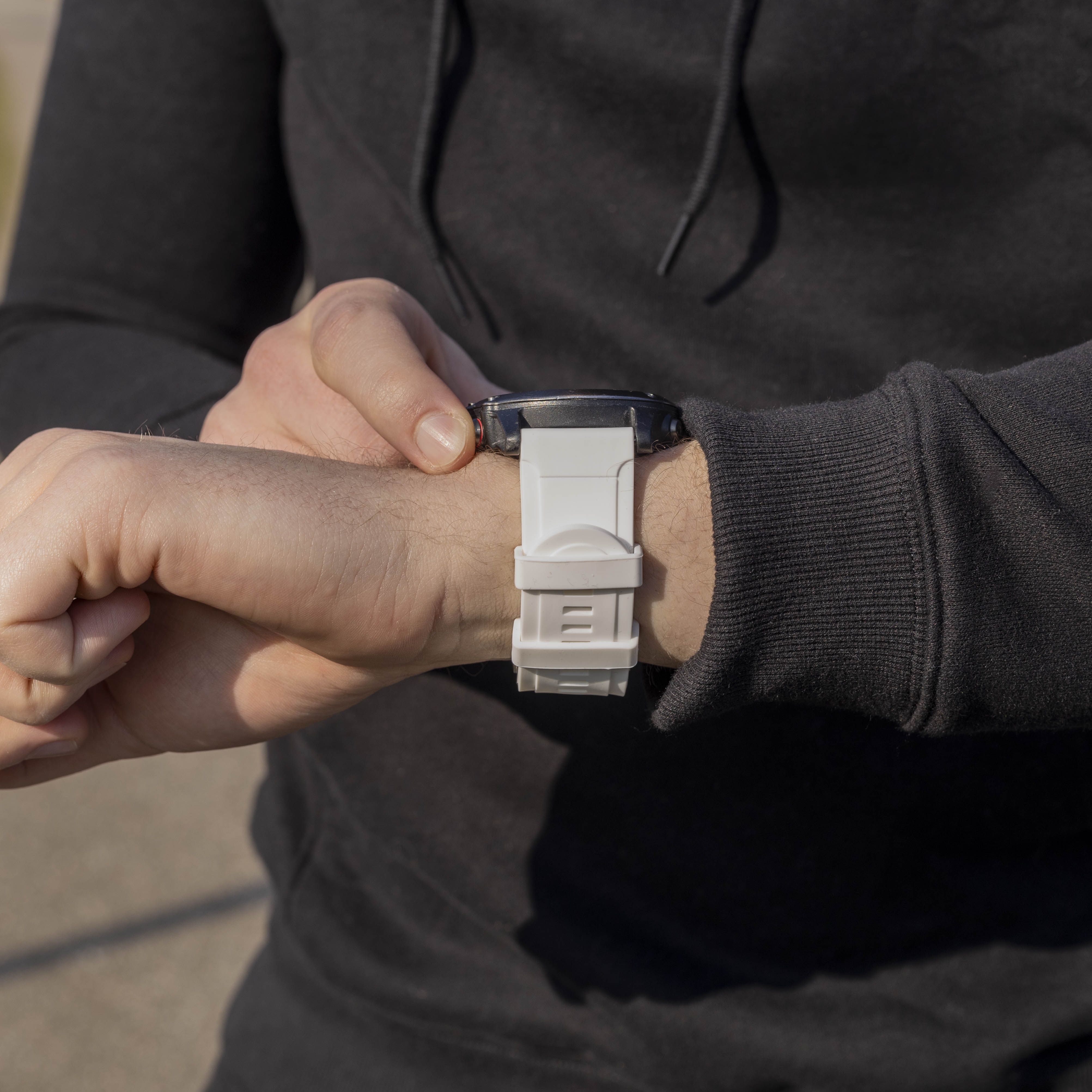 Garmin Fenix 5x/6x glänzendes Silikonarmband (Weiß)