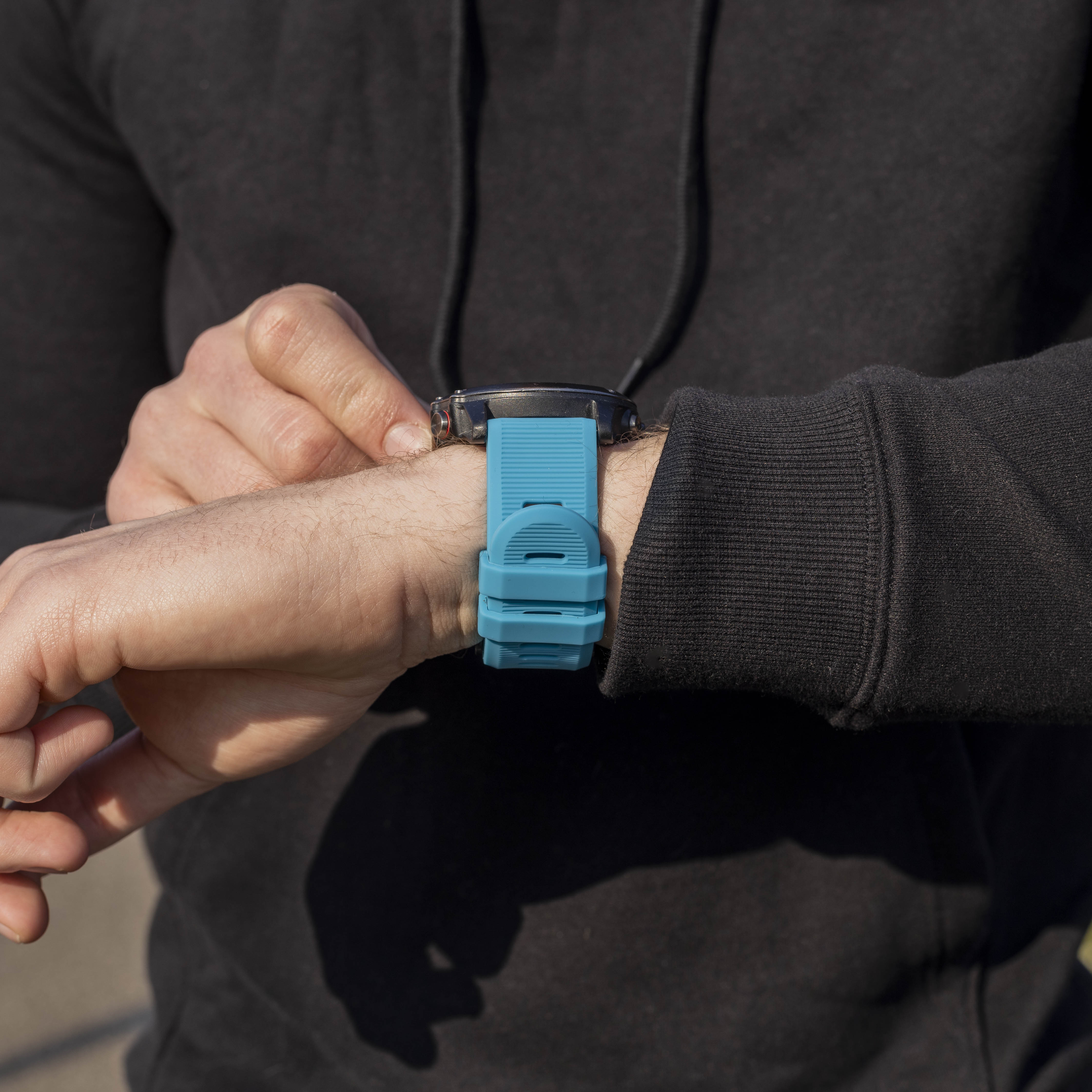 Garmin Fenix 5x/6x Silikonarmband (Hellblau)