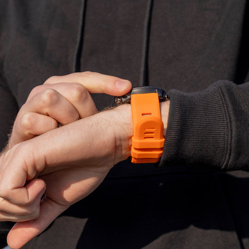 Garmin Quatix 3 / 6x / 7x Solar Silicone Strap (Orange)