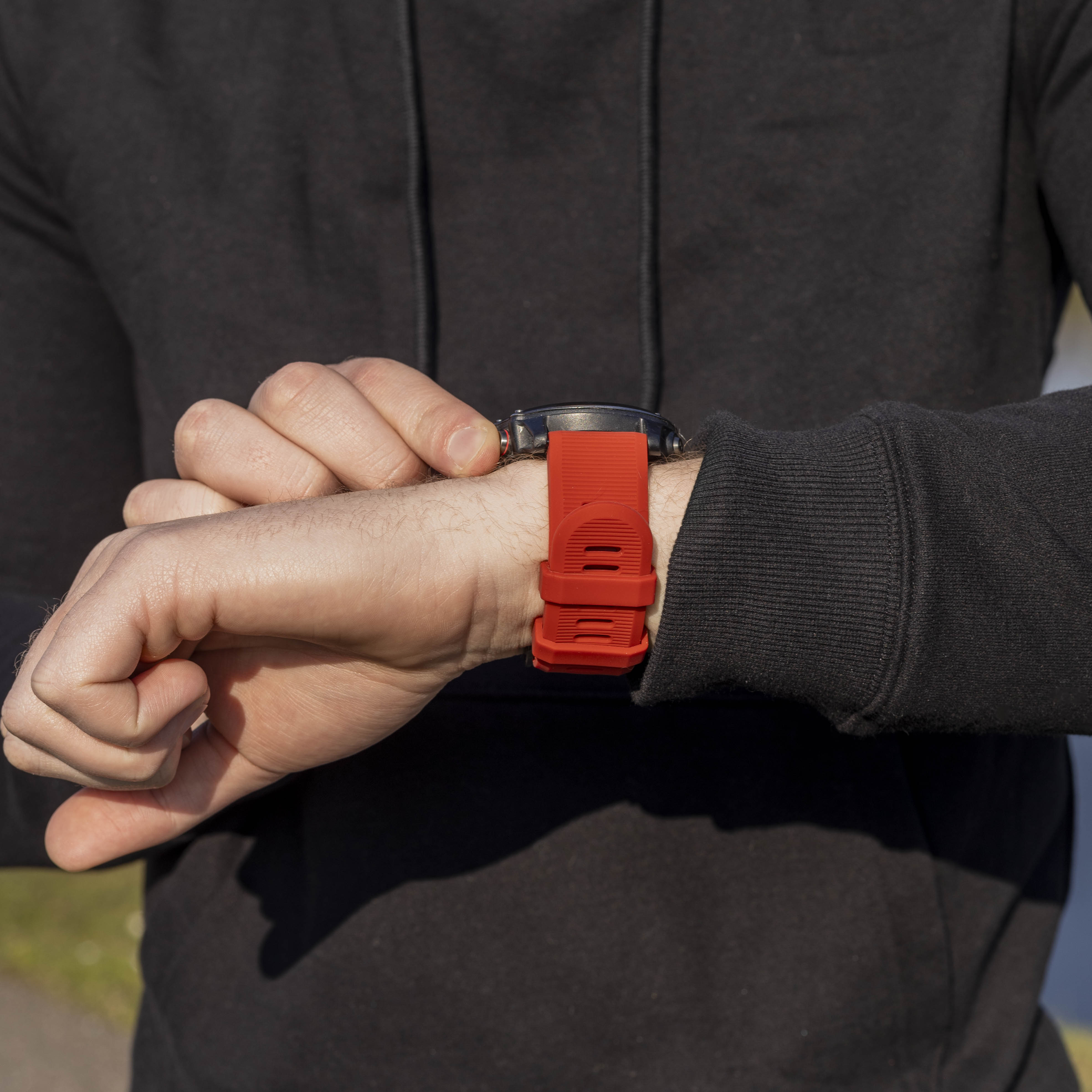 Garmin Quatix 3 / 6x / 7x Solar Silicone Strap (Red)